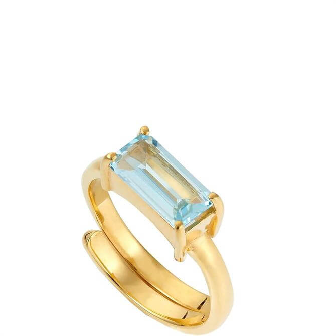 SVP Nirvana Large Blue Topaz Gold Ring